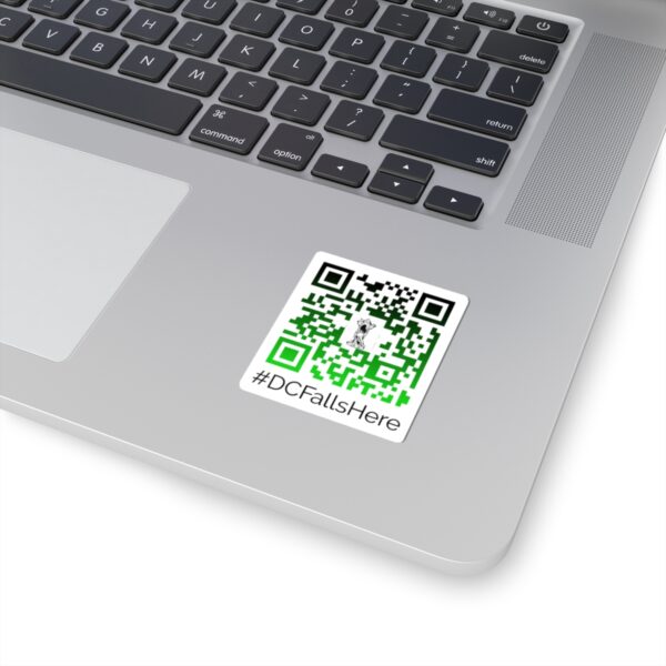 #DCFallsHere QR Code Kiss-Cut Stickers - Laptop Sticker, Customizable Decal, Fun Gift for Tech Lovers, Eco-Friendly Adhesive - Image 2