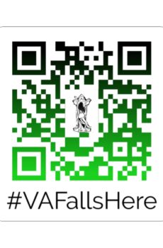 #VAFallsHere - QR Code Kiss-Cut Stickers | Techie Gifts, Laptop Decor, Custom Stickers, Green Design, Fun Giveaways