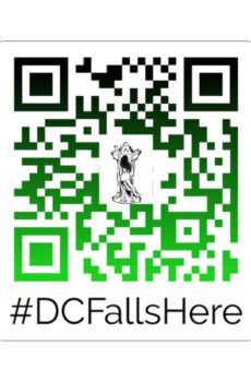 #DCFallsHere QR Code Kiss-Cut Stickers - Laptop Sticker, Customizable Decal, Fun Gift for Tech Lovers, Eco-Friendly Adhesive