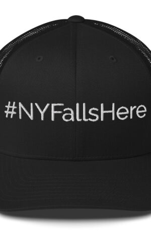 NY Falls Here Trucker Cap – White