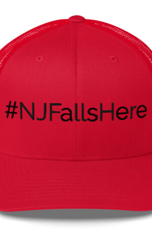 NJ Falls Here Trucker Cap – Black