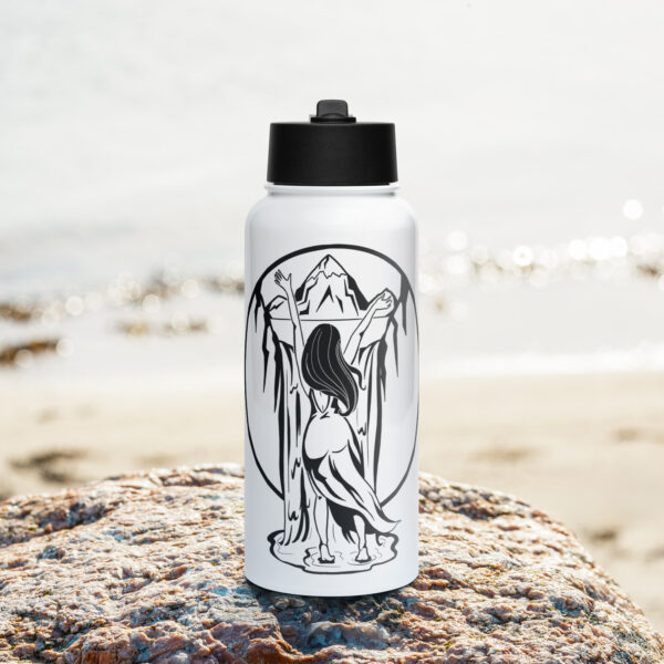 Falls Here Stainless steel water bottle with a straw lid - Image 3