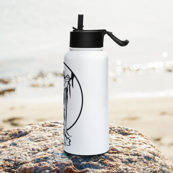 Falls Here Stainless steel water bottle with a straw lid
