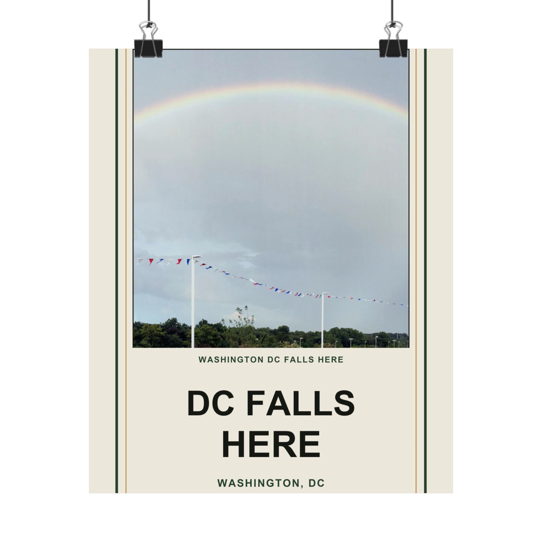 DC Falls Here Vintage Poster